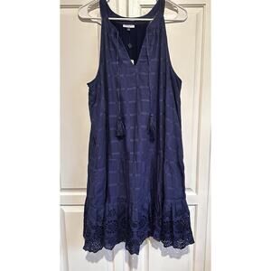 Cabana Life Dress Size XL Sleeveless Tassels Eyelet UPF 50 Coastal Beach